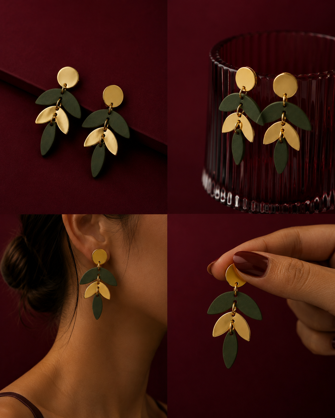 BYLEN Olive Bloom Earrings
