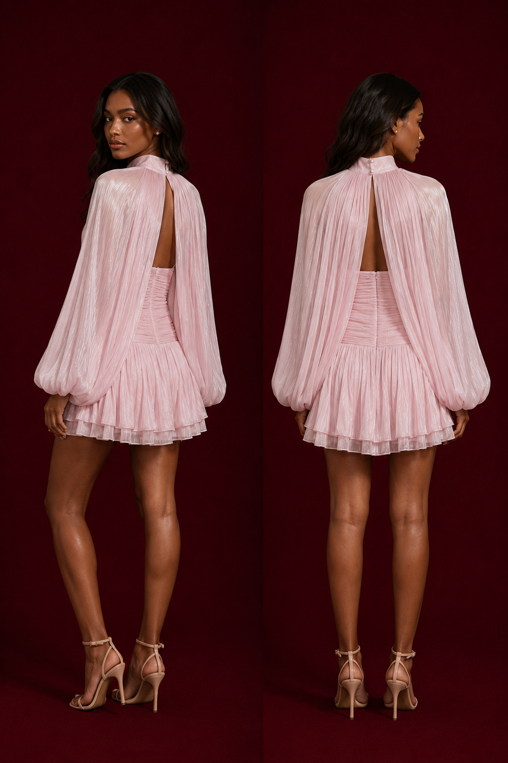 Blush Cape Mini Dress
