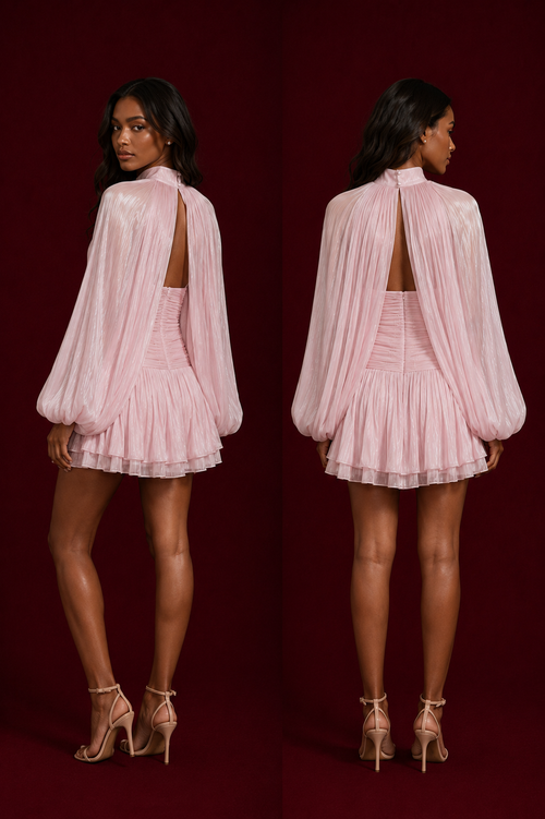 Blush Cape Mini Dress