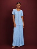 Sky Blue Pleated Maxi Dress