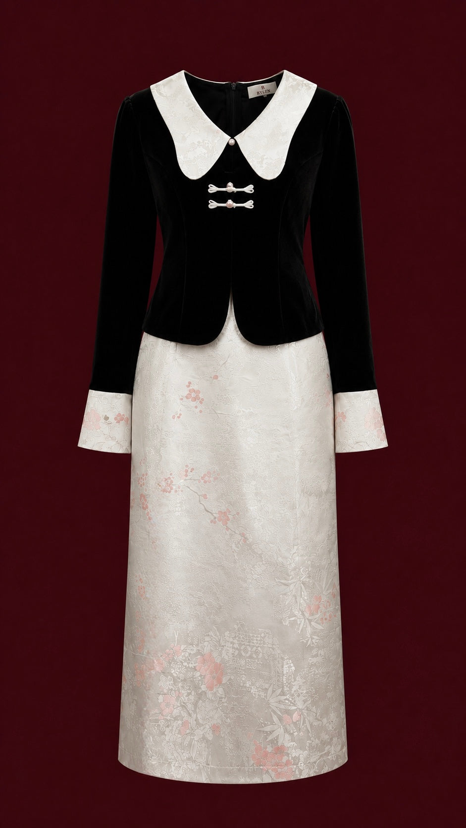 Noire Blossom Midi Dress