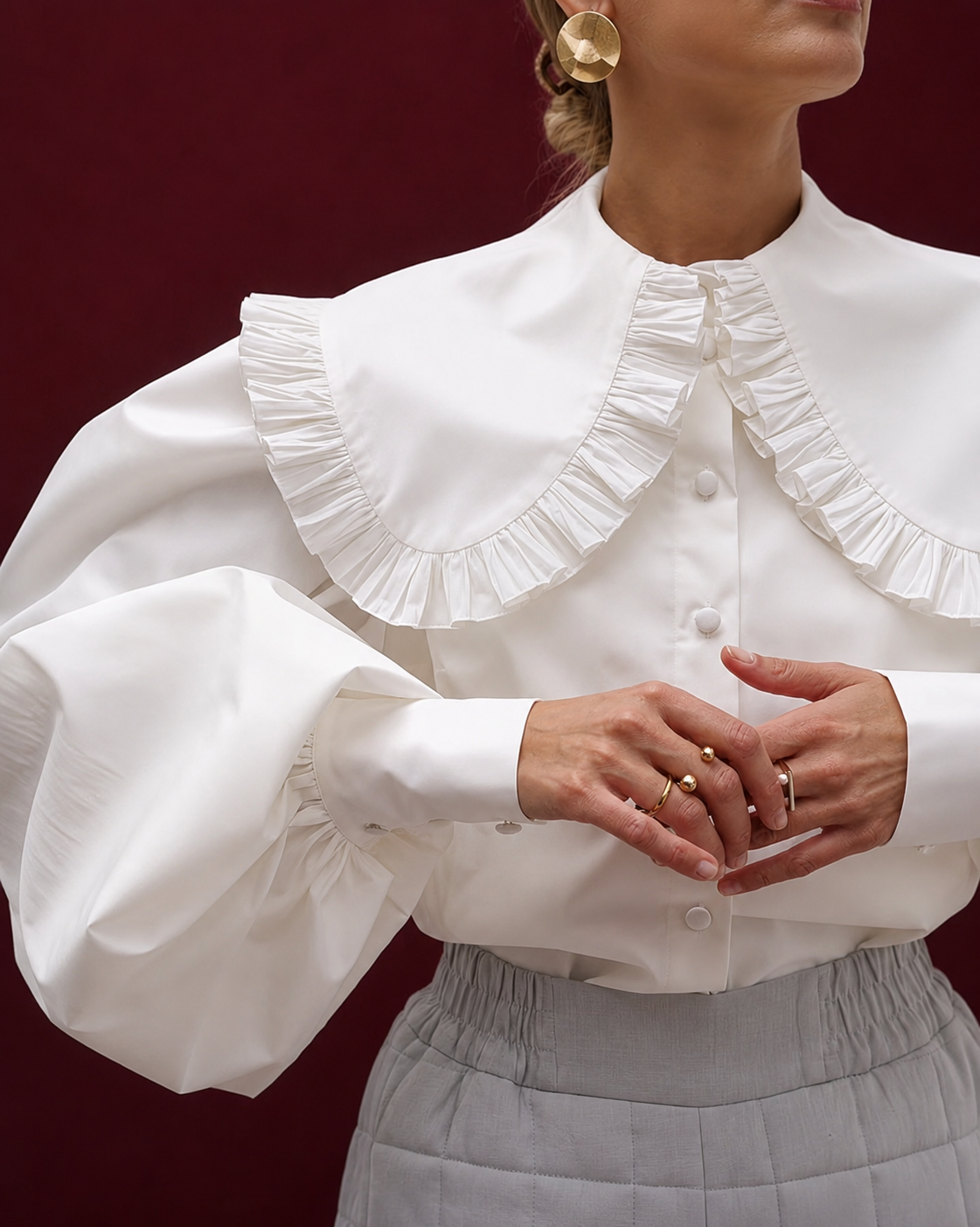 Ruffle Collar Blouse