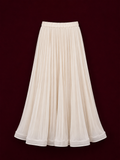 Ivory Pleated Maxi Skirt