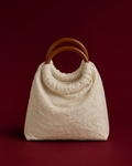 Ivory Floral Textured Handbag