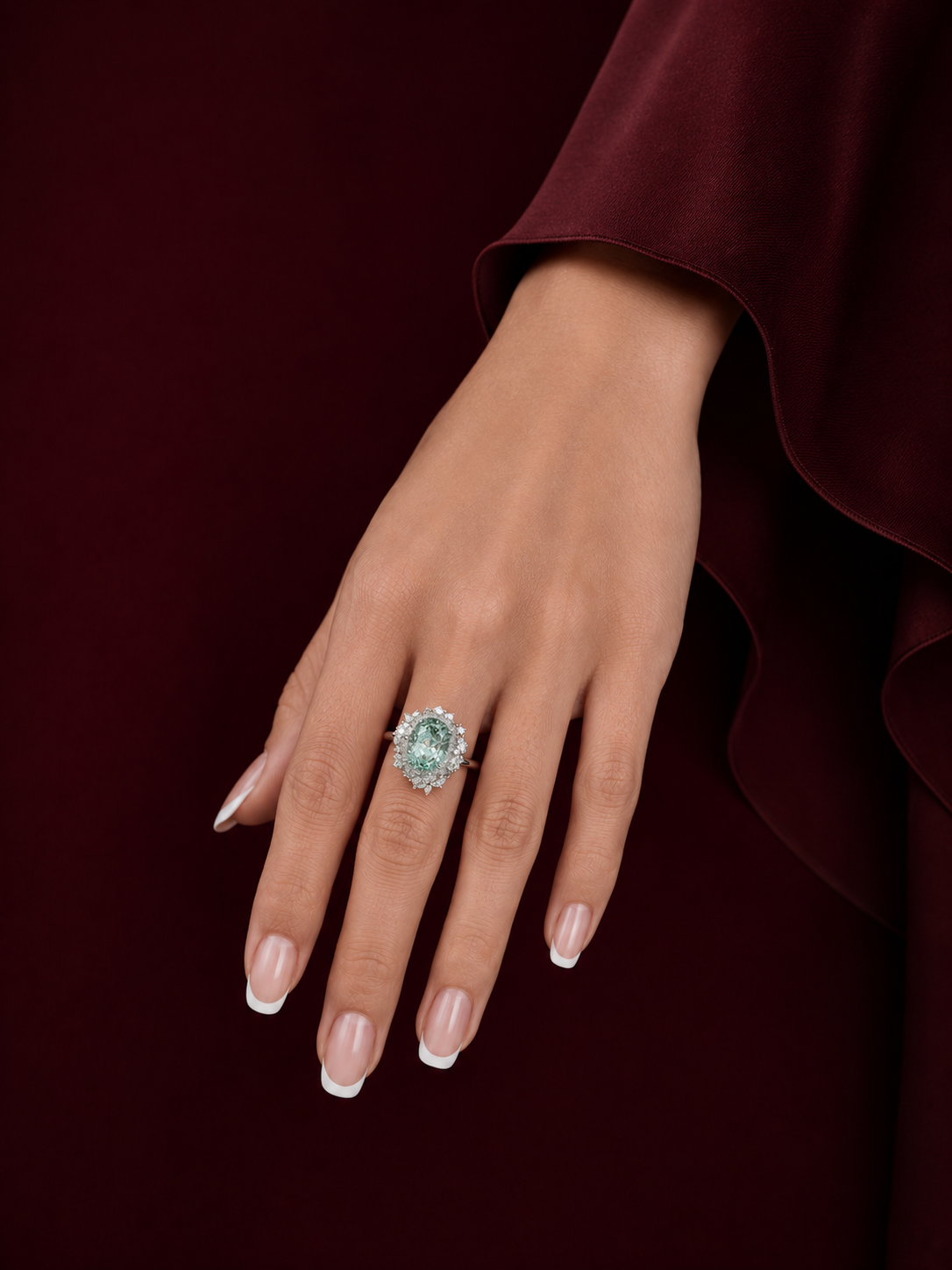 Seafoam Halo Ring