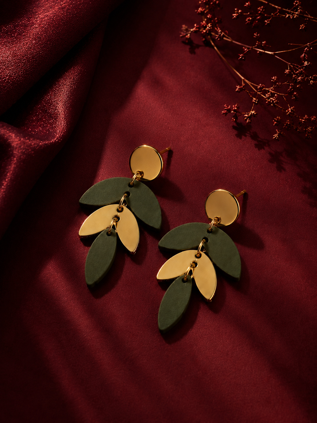 BYLEN Olive Bloom Earrings
