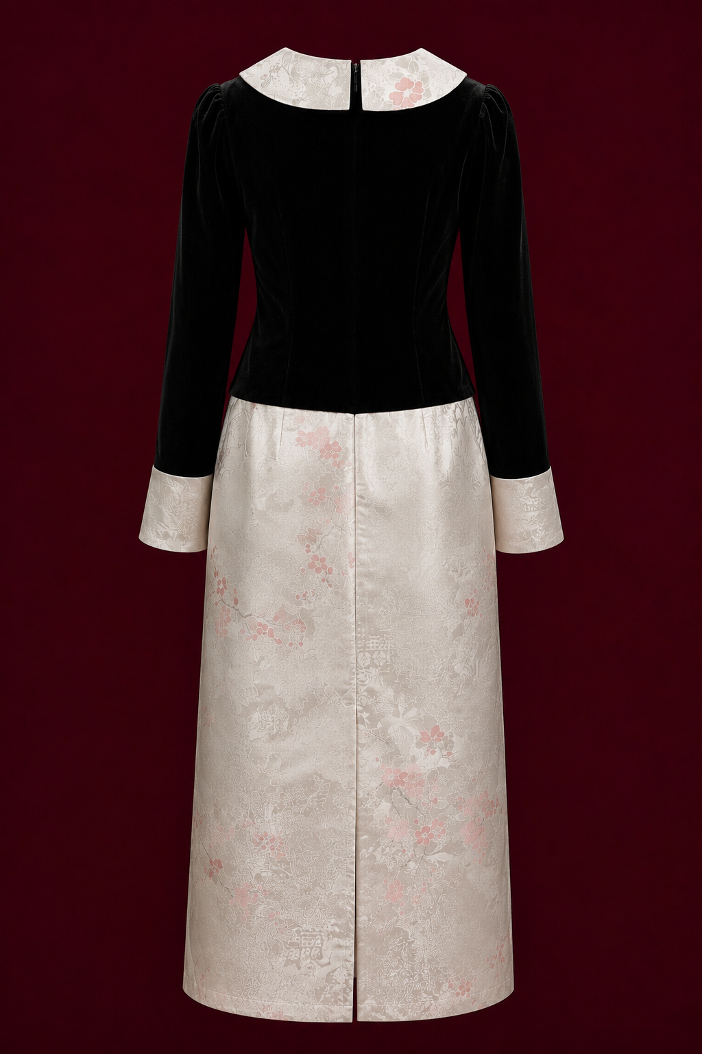 Noire Blossom Midi Dress