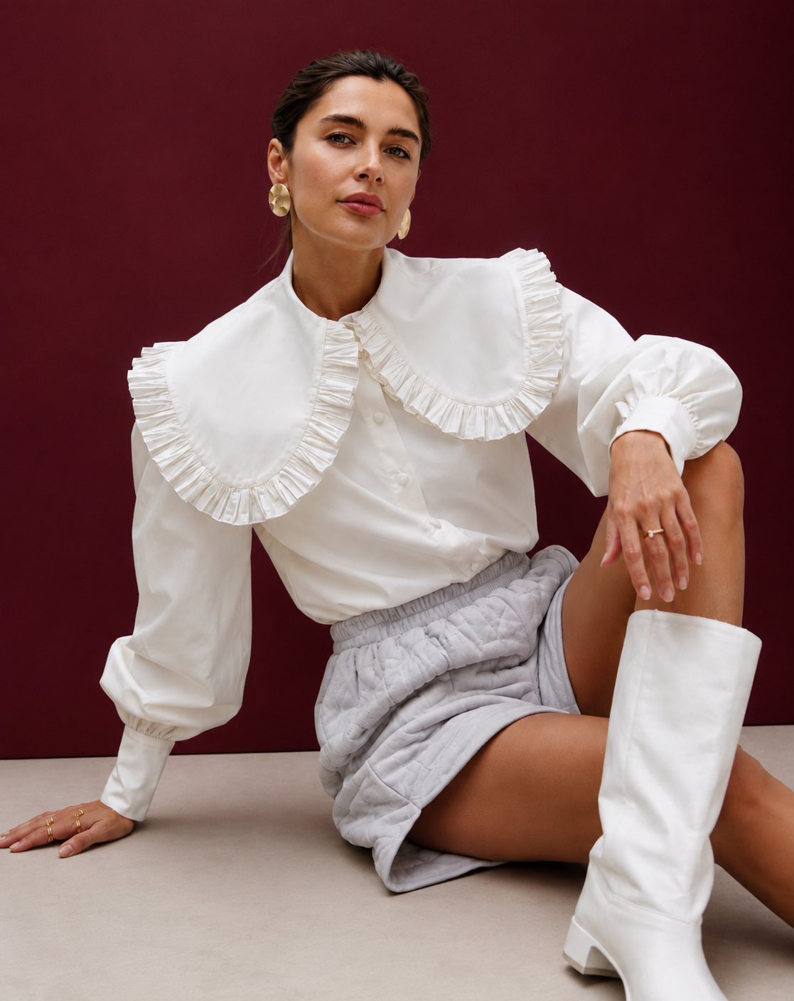 Ruffle Collar Blouse