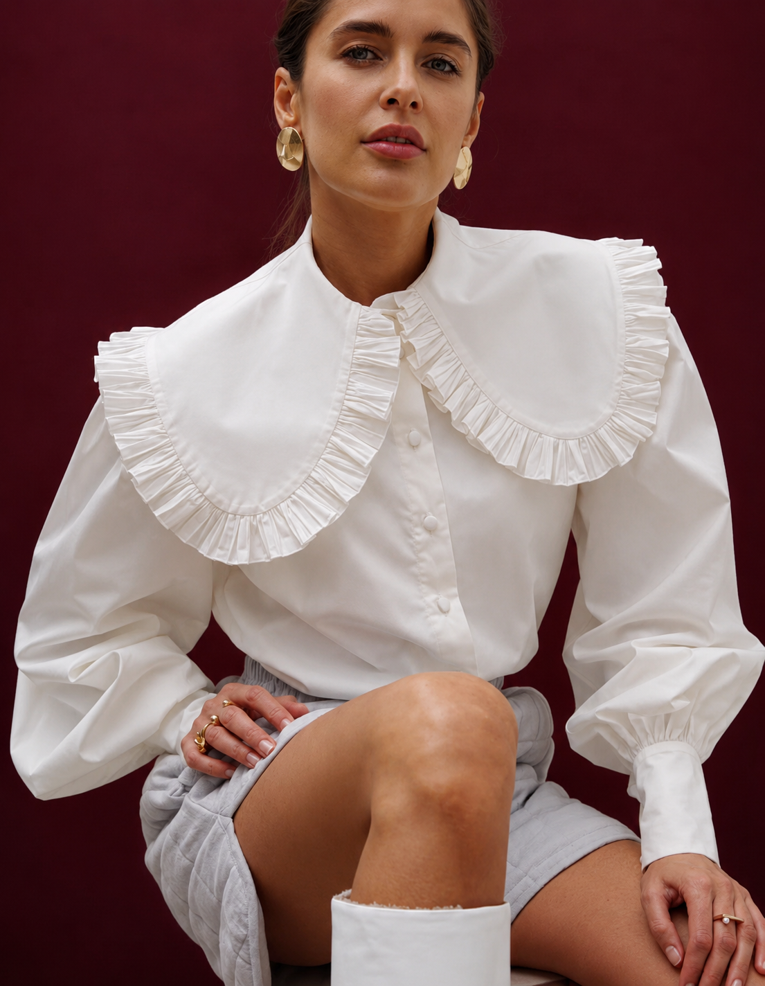 Ruffle Collar Blouse